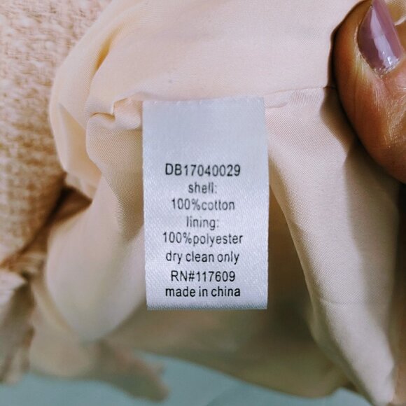 Light Pink Short Sleeve Tweed Dress Size Small - Picture 5 of 6